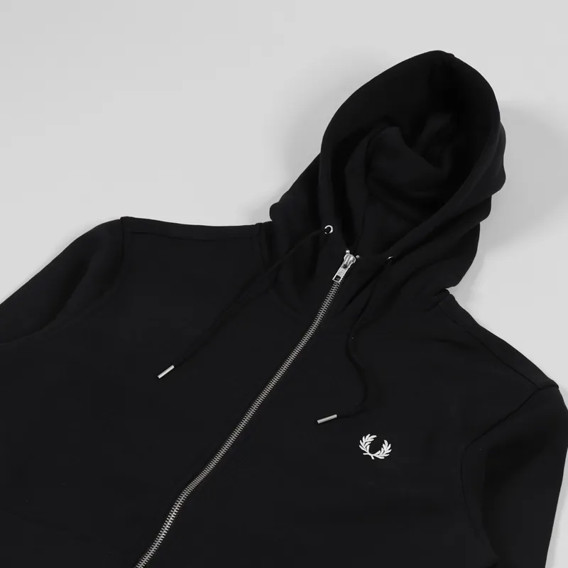 Fred Perry Hooded Zip Through Sweatshirt Black-3