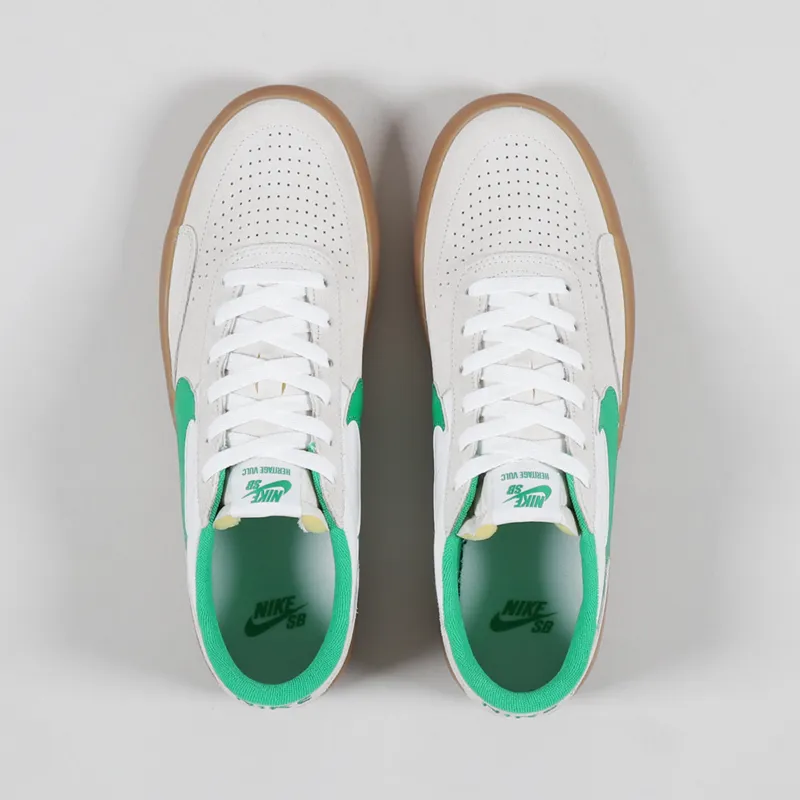Nike SB Heritage Vulc Premium Shoes Summit White Lucky Green
