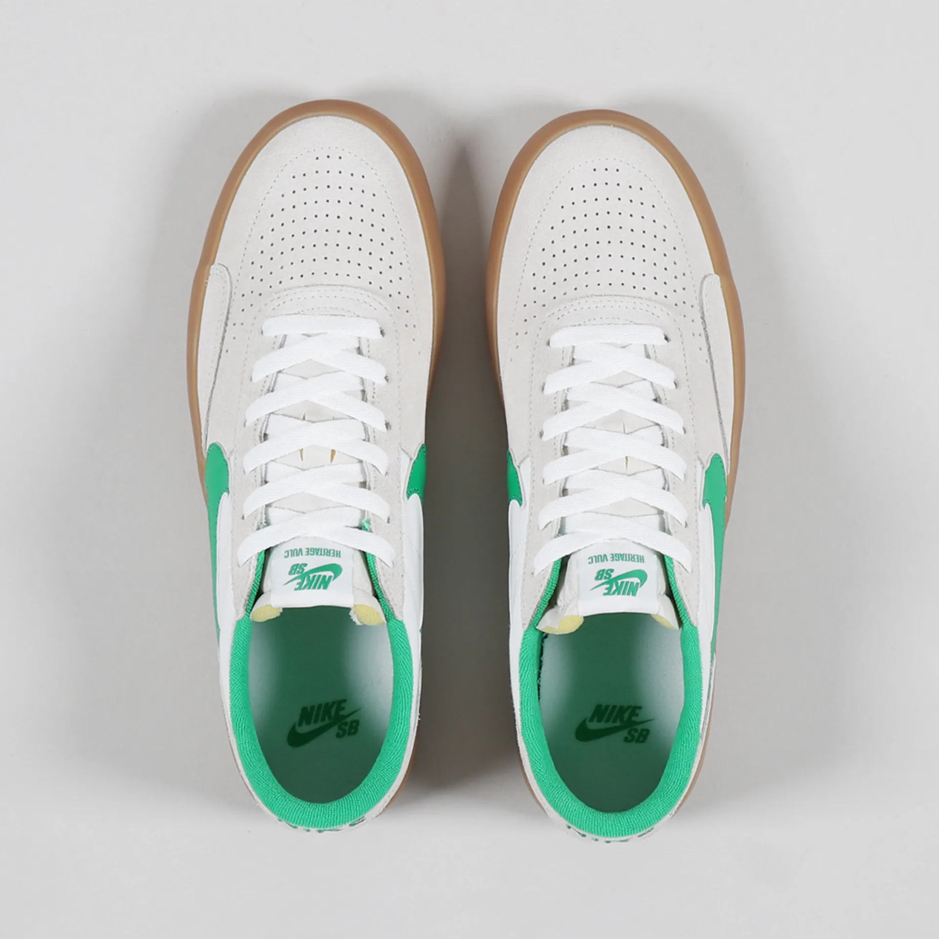 Nike SB Mens Heritage Vulc Premium Shoes Summit White Lucky 