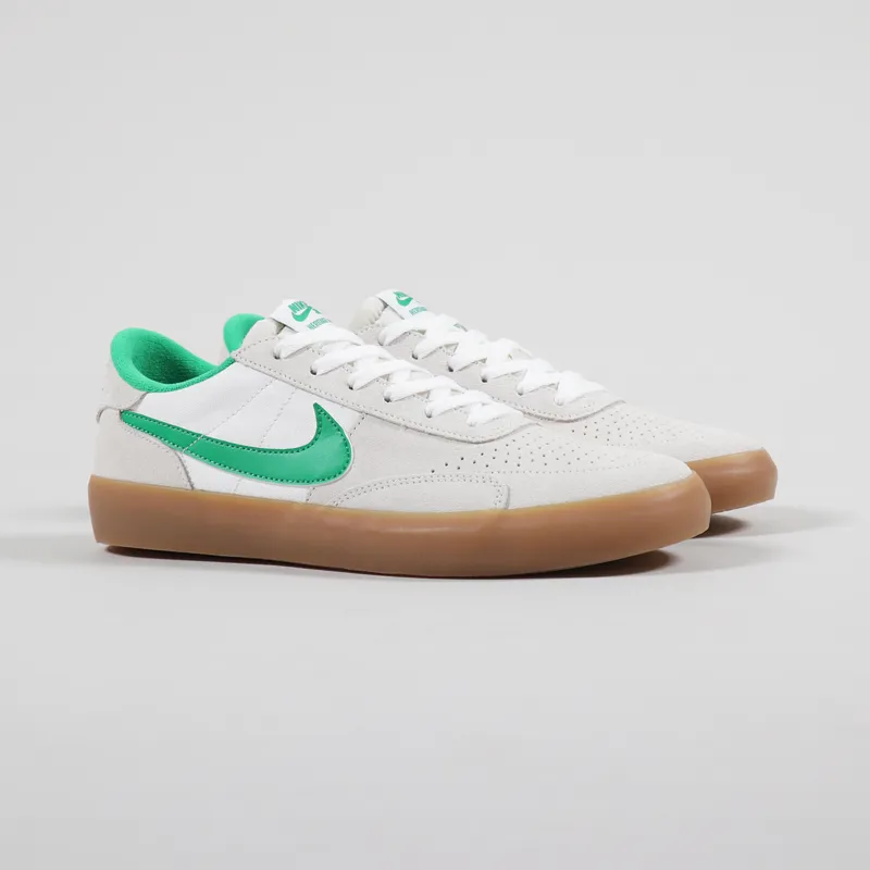 Nike SB Mens Heritage Vulc Premium Shoes Summit White Lucky Green