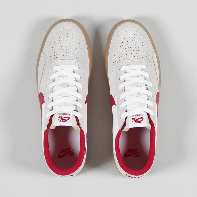 Nike SB Heritage Vulc Premium Shoes Summit White Cardinal Red