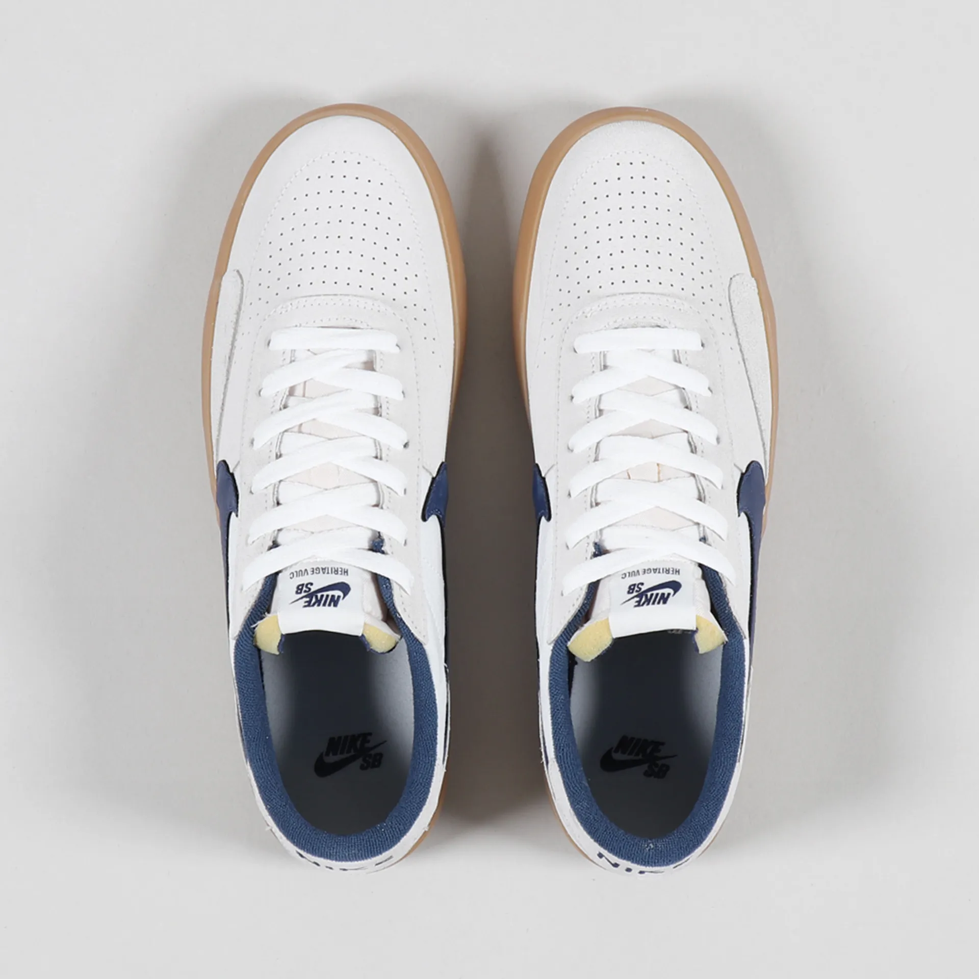 Nike SB Heritage Vulc Premium Shoes Summit White Navy Blue Gum