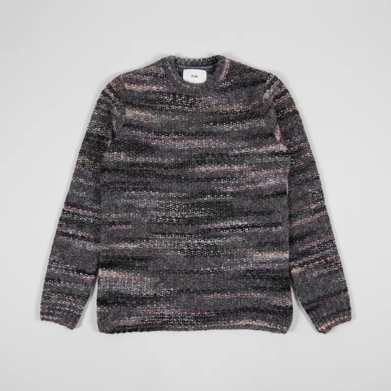 Folk Highlight Crew Sweater Charcoal Marble