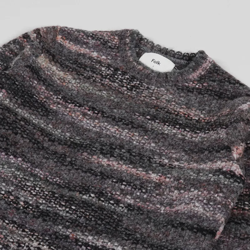 Folk Highlight Crew Sweater Charcoal Marble-2