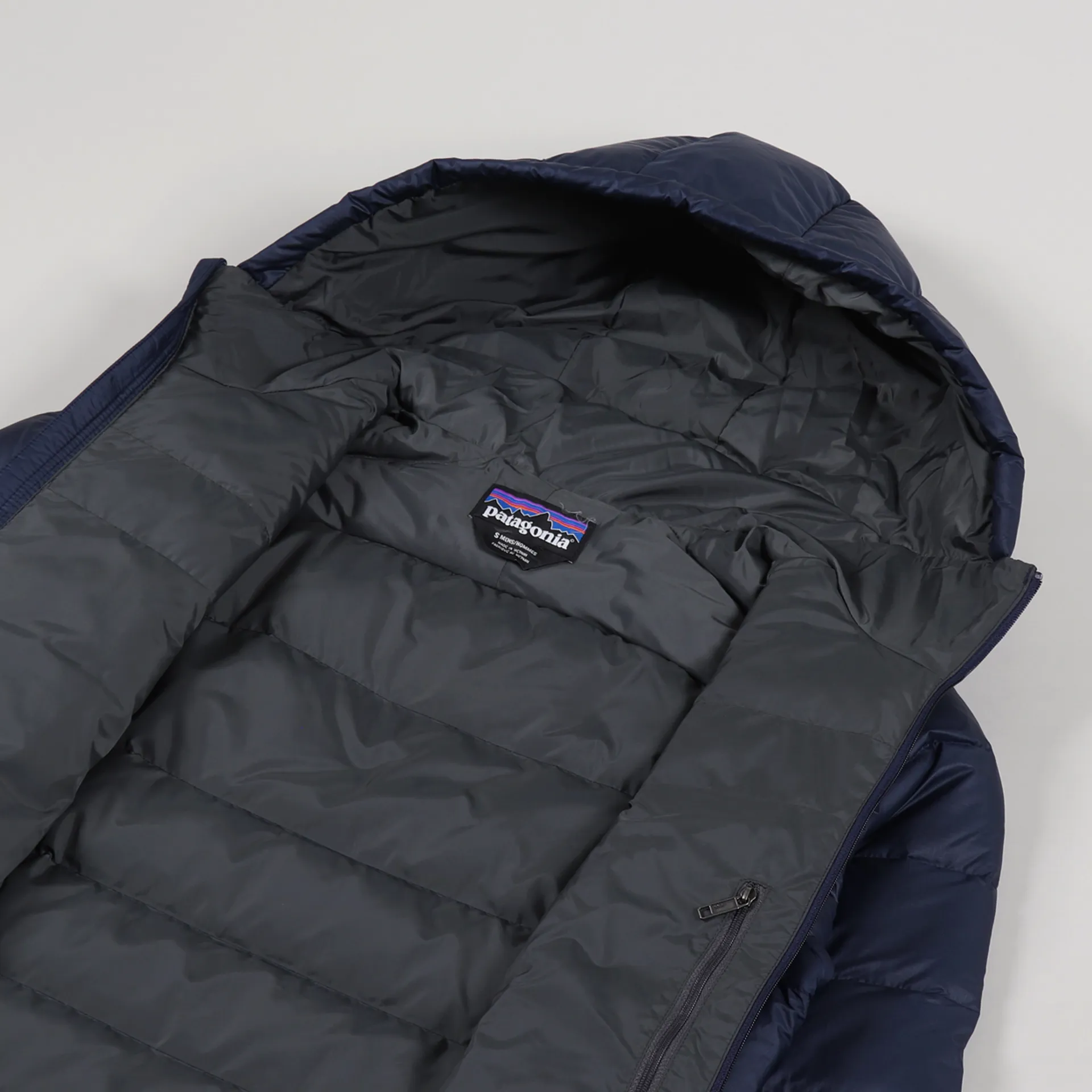 Patagonia Mens Insulated Hi Loft Down Hoody Navy Blue