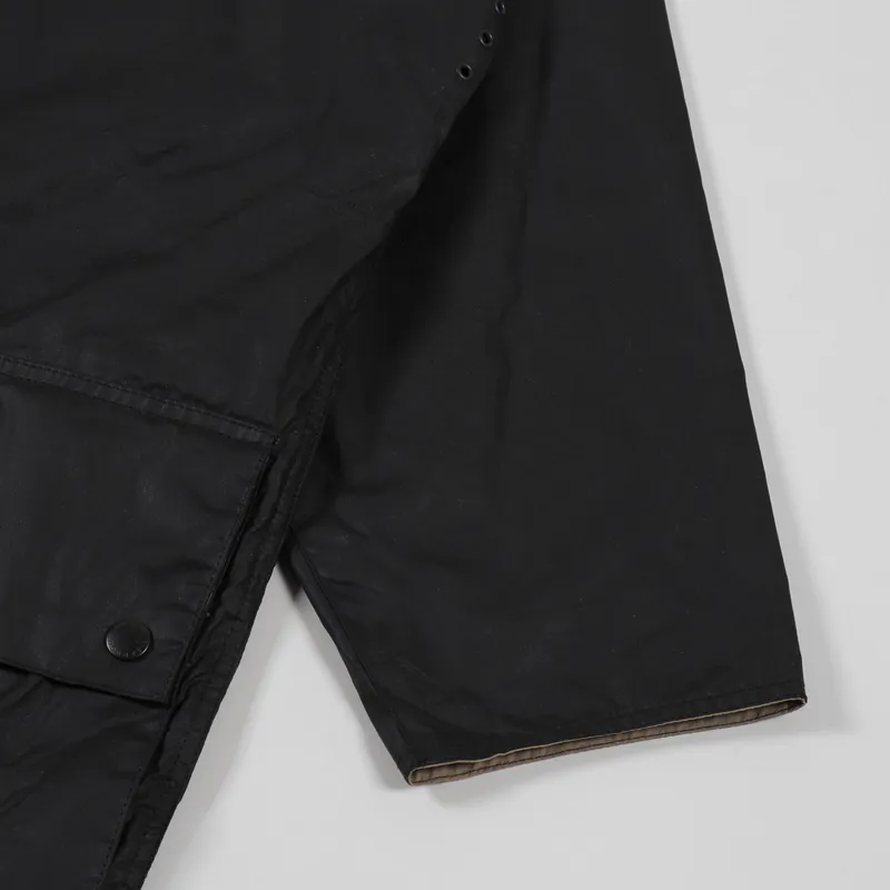 Barbour Mens White Label Outerwear Hiking Wax Jacket Black