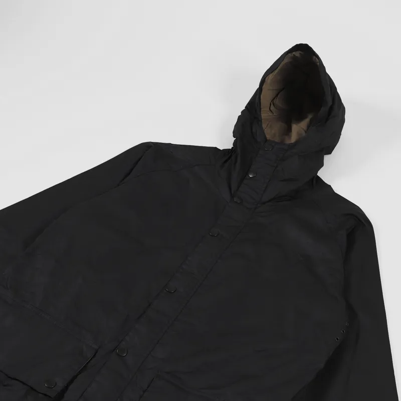 Barbour Mens White Label Outerwear Hiking Wax Jacket Black
