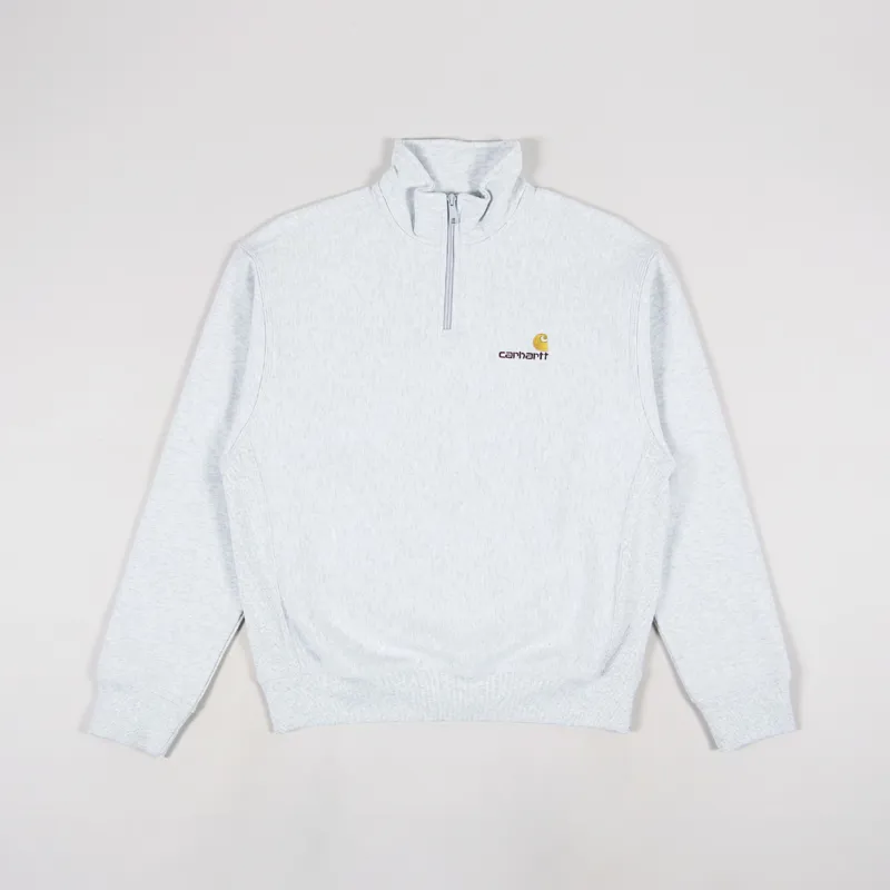 Carhartt WIP Half Zip American Script Sweat Ash Heather