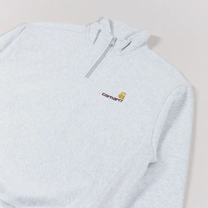 Carhartt WIP Half Zip American Script Sweat Ash Heather-2