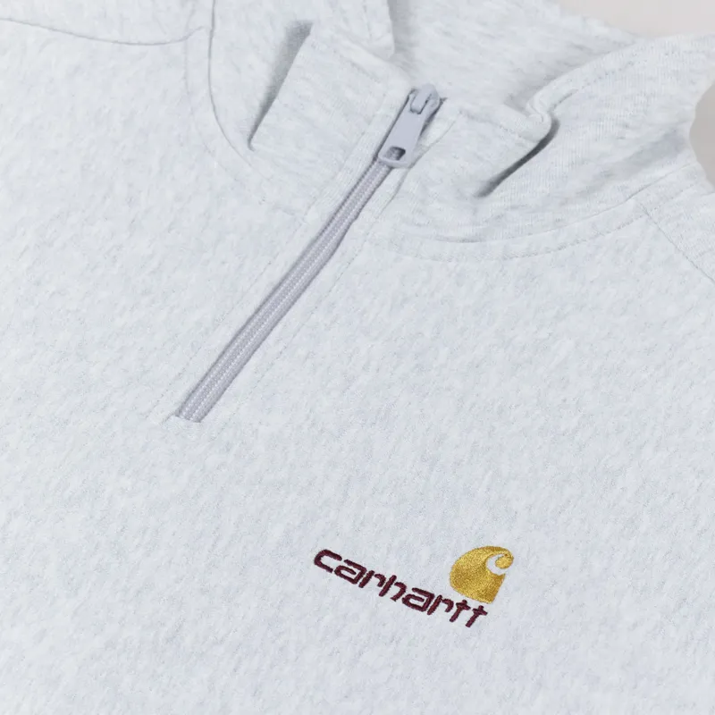 Carhartt WIP Half Zip American Script Sweat Ash Heather-4