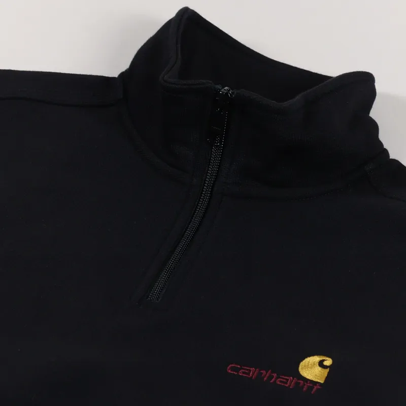 Carhartt WIP Half Zip American Script Sweat Black-6