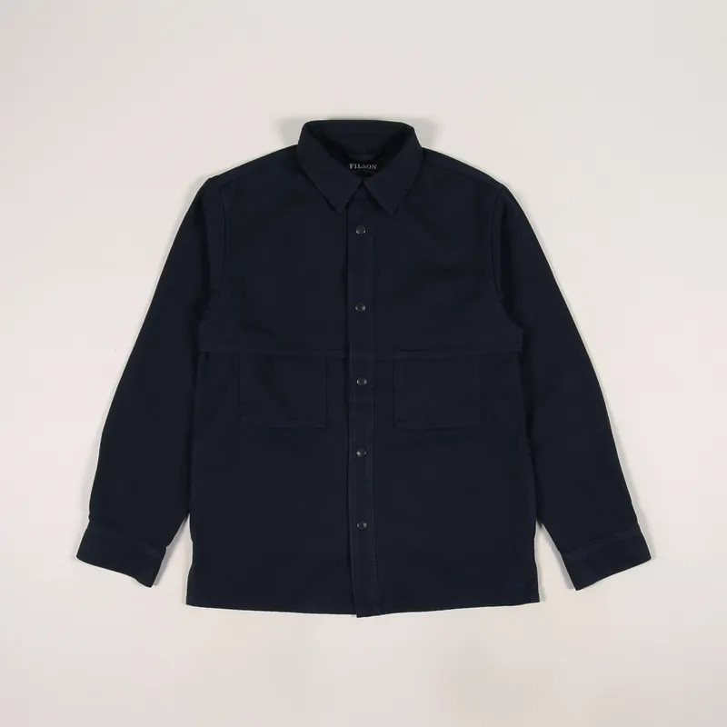 Filson USA Mens Cotton Herringbone Jac Shirt Night Sky Blue