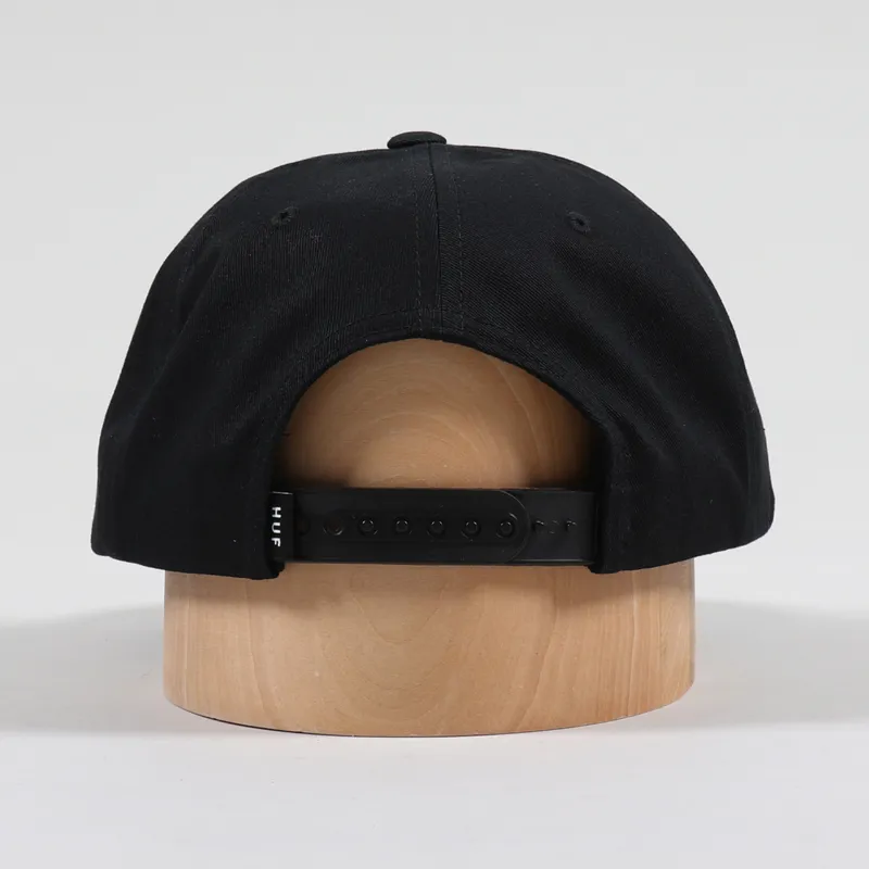 Huf Essentials Triple Triangle Snapback Hat Black-3