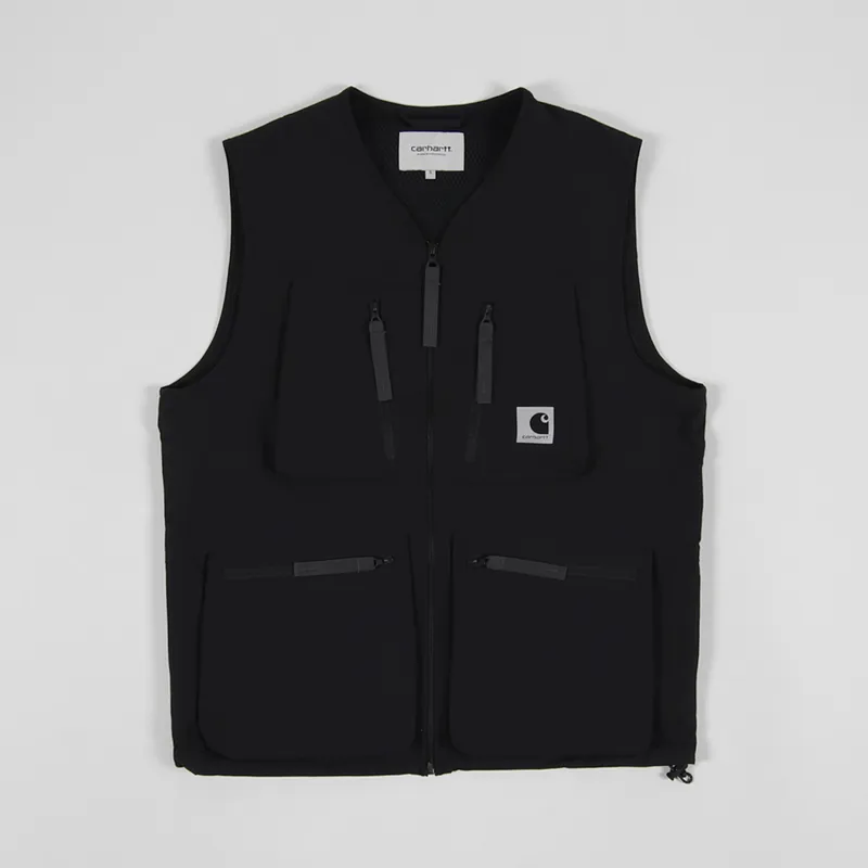 Carhartt WIP Mens Hurst Vest Black Technical Utility Gilet