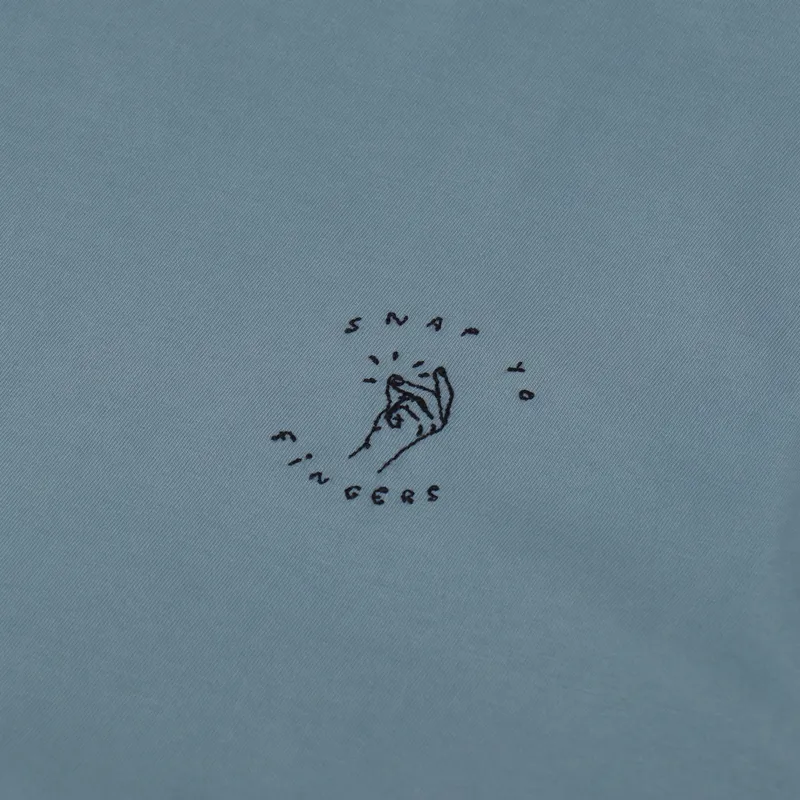 Maison Labiche Heavy T Shirt Snap Yo Fingers Storm Blue-1