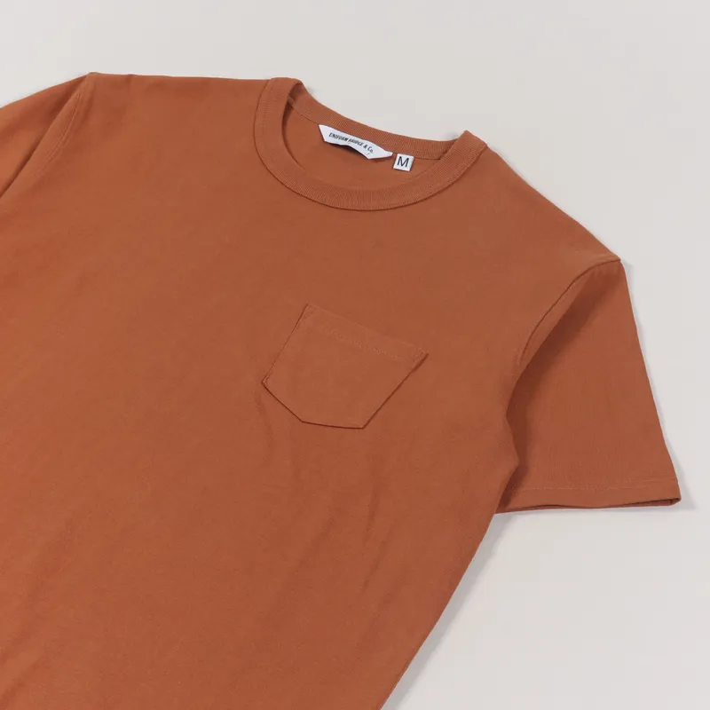 Uniform Bridge Heavyweight Pocket T Shirt Orange-2