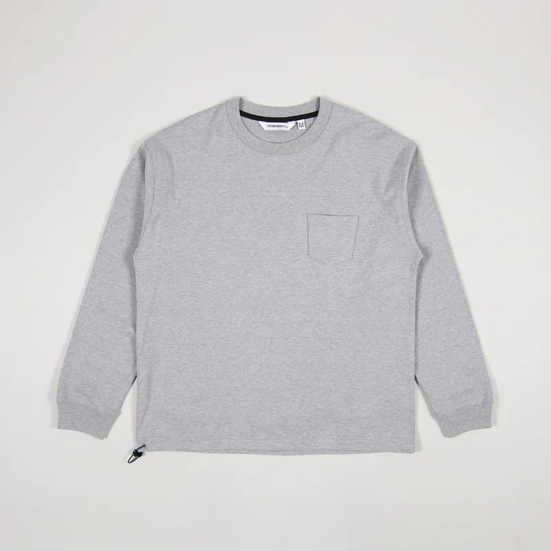 Uniform Bridge Heavyweight Pocket Long Sleeve T Shirt Grey