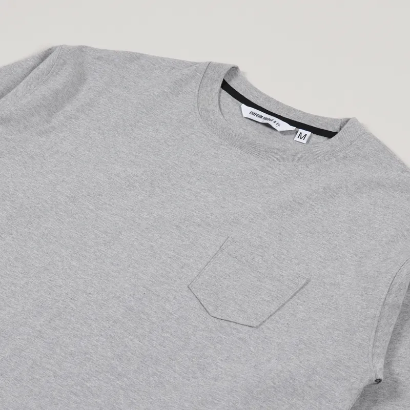 Uniform Bridge Heavyweight Pocket Long Sleeve T Shirt Grey-2