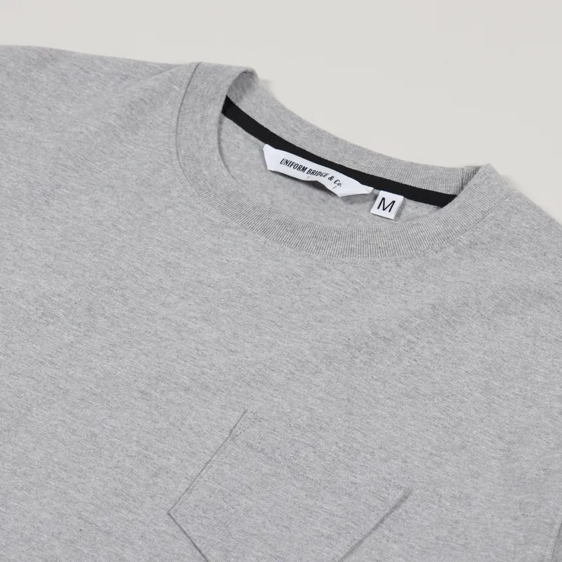 Uniform Bridge Heavyweight Pocket Long Sleeve T Shirt Grey-6