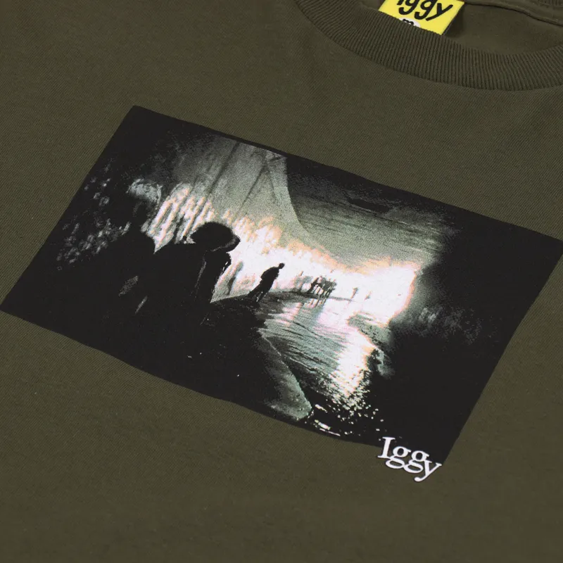 Iggy In The Tunnel Long Sleeve T Shirt Military Green-4