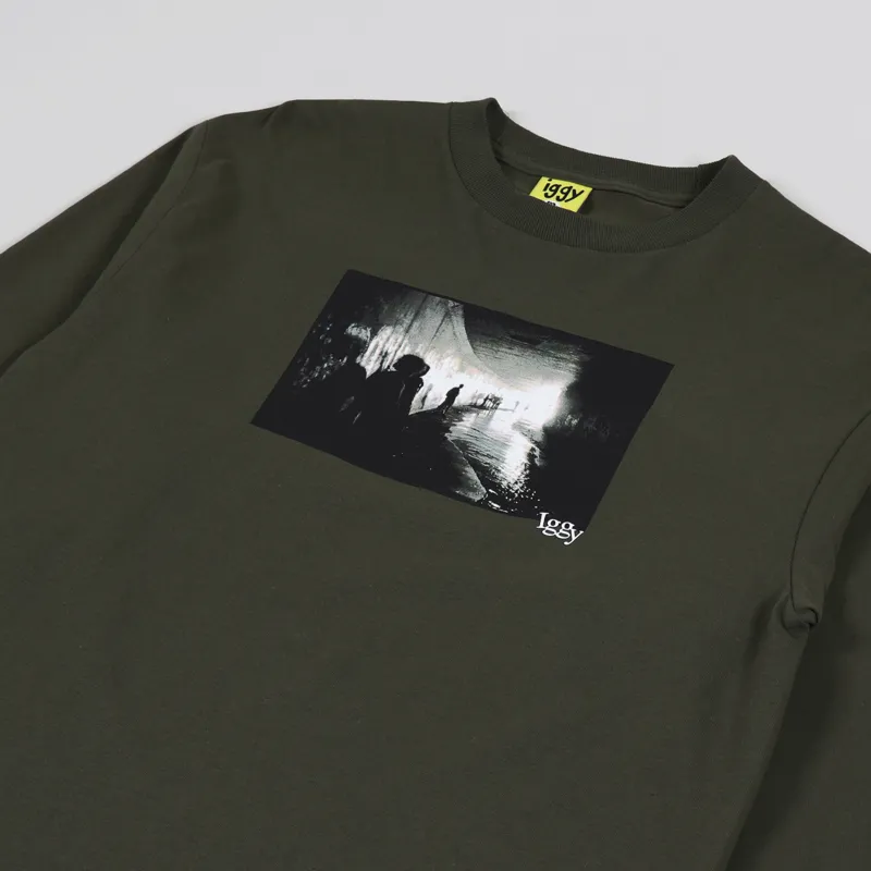 Iggy In The Tunnel Long Sleeve T Shirt Military Green-2