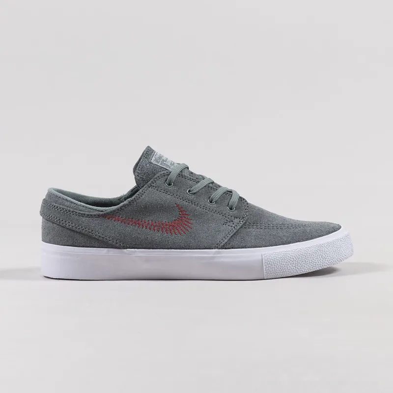 Nike SB Zoom Janoski Flyleather RM Shoes Tumbled Grey University Red-4