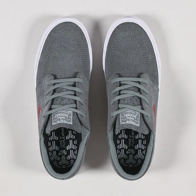 Nike SB Zoom Janoski Flyleather RM Shoes Tumbled Grey University Red-3