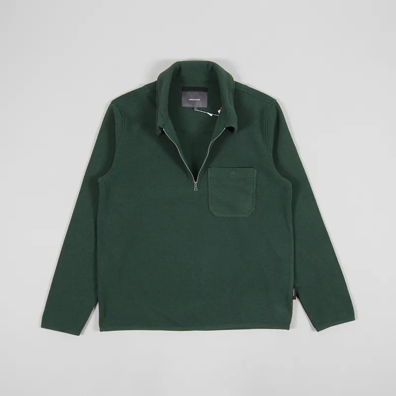 Norse Projects Mens Jorn Polartec Fleece Half Zip Dartmouth Green