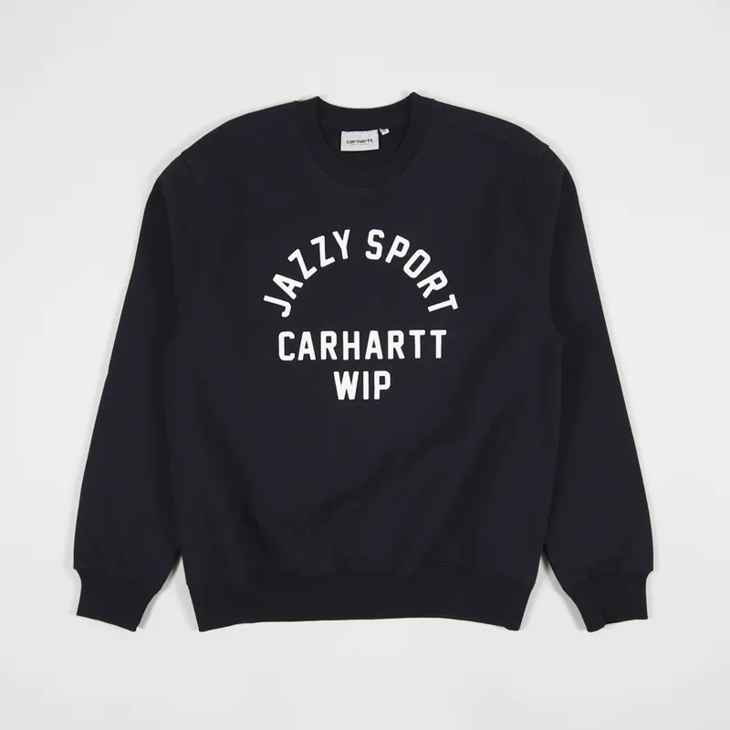 Carhartt WIP Jazzy Sport スウェット XL ネイビー Carhartt Wip x Jazzy Sport Sweatshirt Dark Navy/White I029376-3