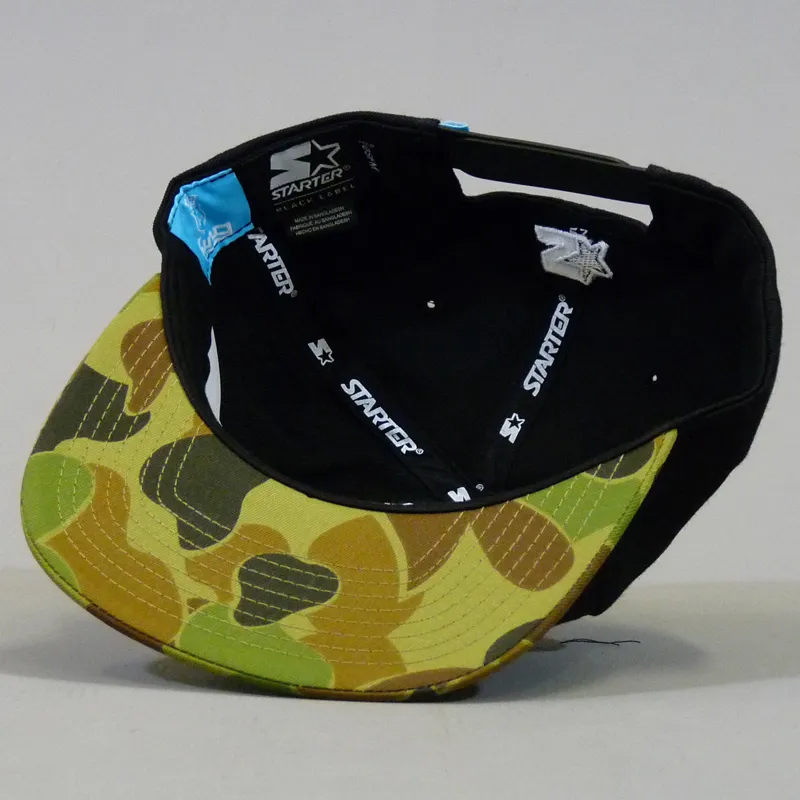 King East London Kings Starter Snapback Cap - Black and Duck Camo-6