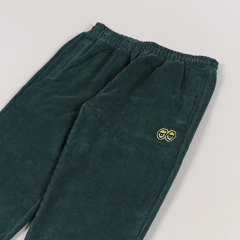 Krooked Eyes Embroidered Pants Green Corduroy-4
