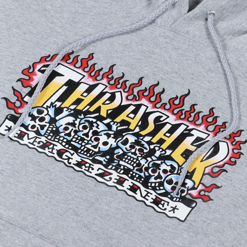 Mens grey deals thrasher hoodie