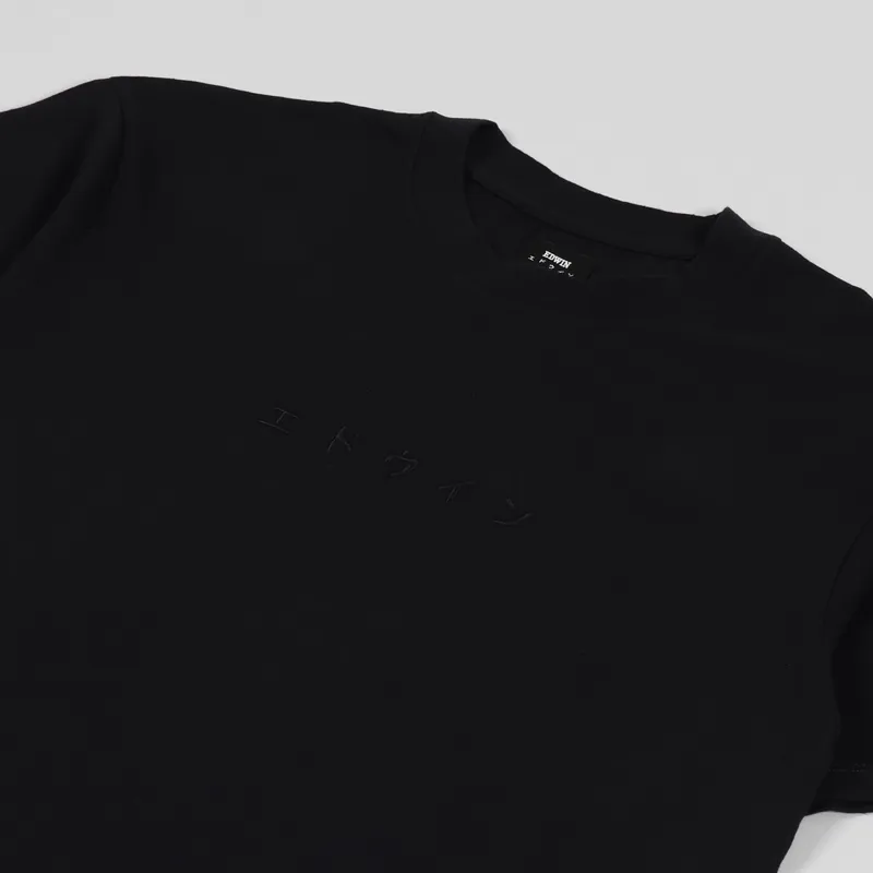 Edwin Katakana Embroidery T Shirt Black-2