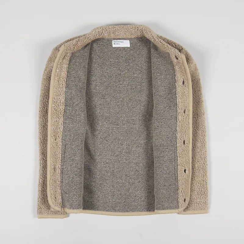 Universal Works Lancaster Jacket Stone Shakespeare Fleece-1