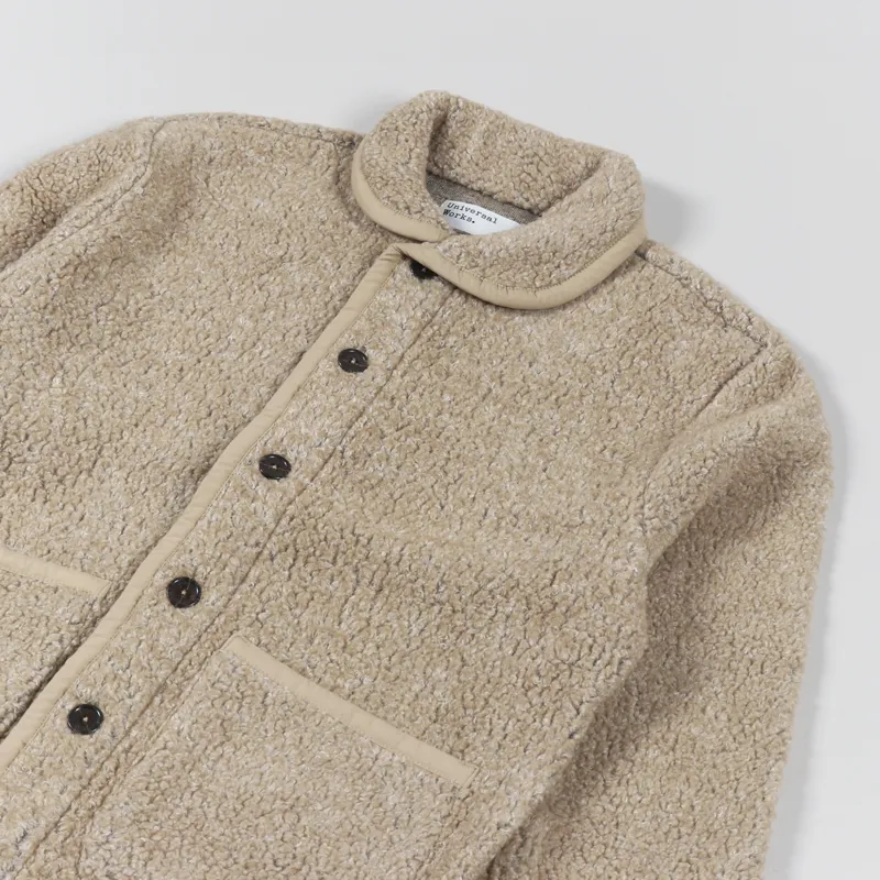 Universal Works Lancaster Jacket Stone Shakespeare Fleece-3