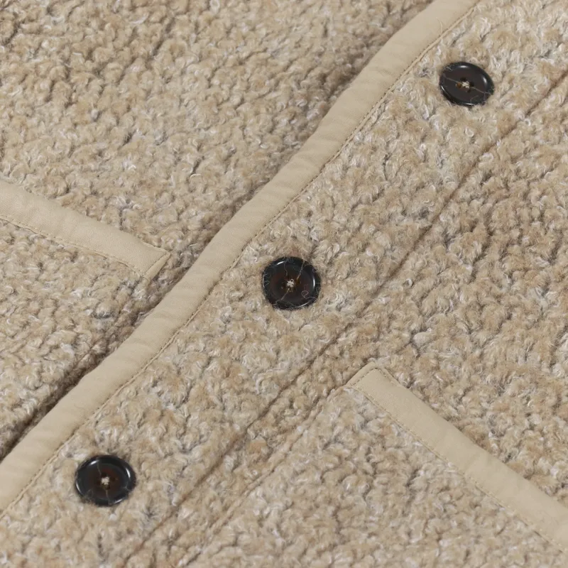 Universal Works Lancaster Jacket Stone Shakespeare Fleece-8