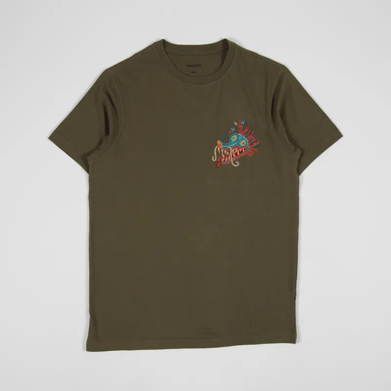Maharishi Mens SS Liberty Dragon Organic T Shirt Maha Olive