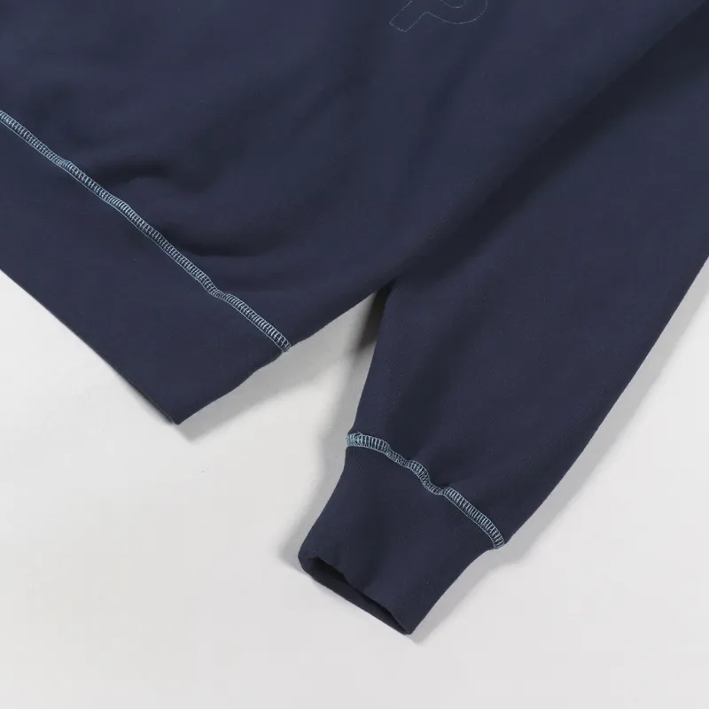 Pop Trading Company Embroidered Logo Hooded Sweat Navy Multi-6