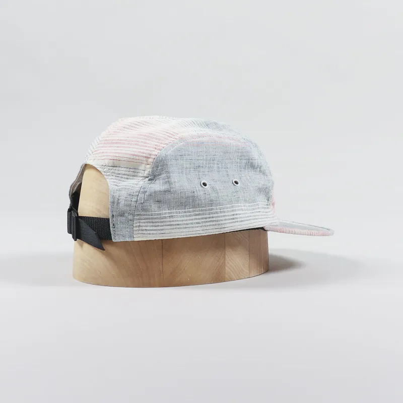 The Quiet Life Linear 5 Panel Camper Hat Blue Peach-1