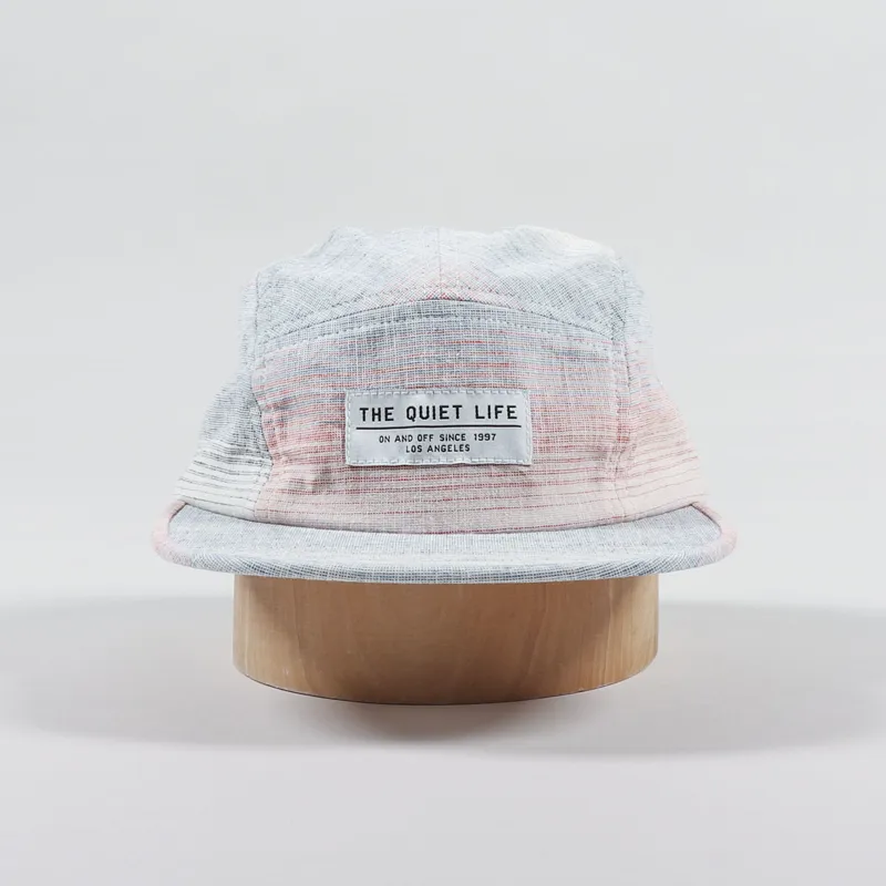 The Quiet Life Linear 5 Panel Camper Hat Blue Peach-2