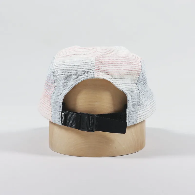 The Quiet Life Linear 5 Panel Camper Hat Blue Peach-3