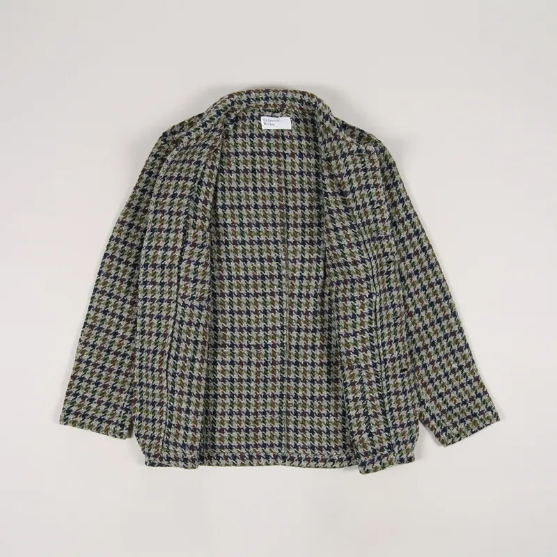 Universal Works Mens Long Bakers Jacket V3 Olive Recycled Tweed