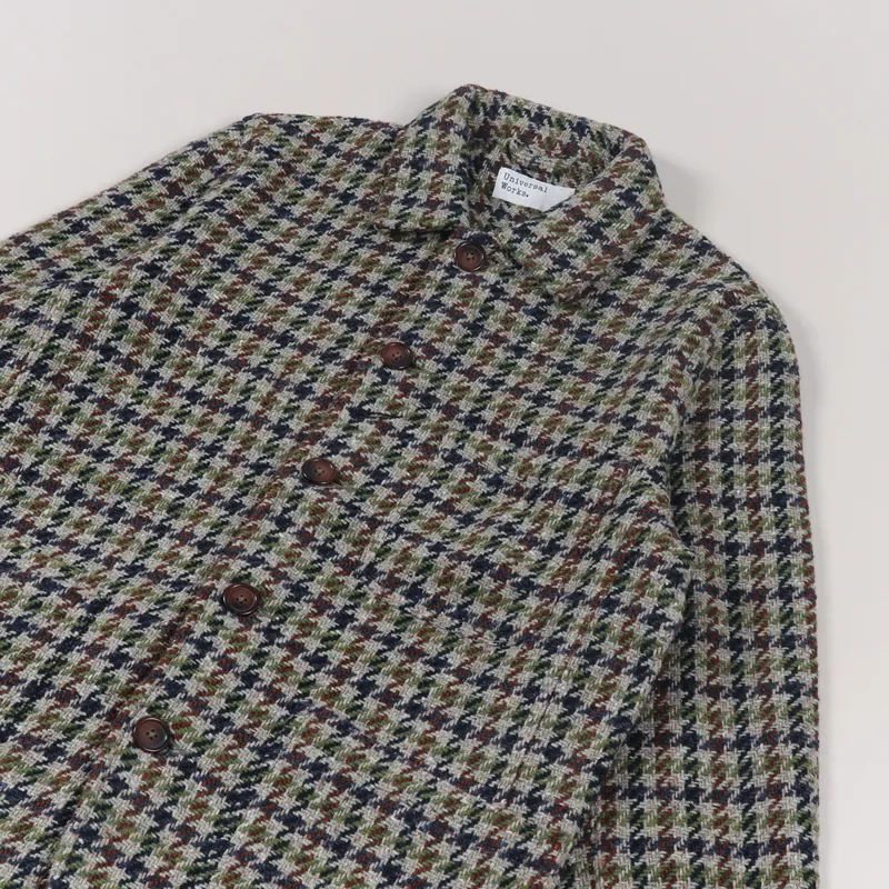 Universal Works Long Bakers Jacket V3 Olive Recycled Tweed-3