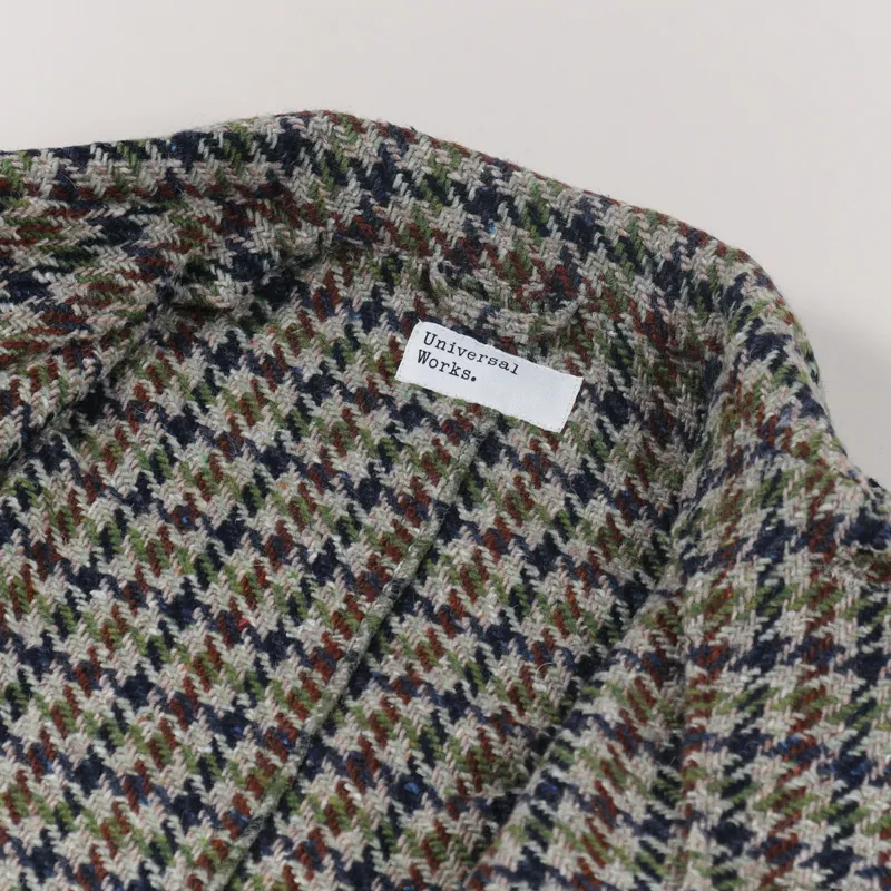Universal Works Long Bakers Jacket V3 Olive Recycled Tweed-7