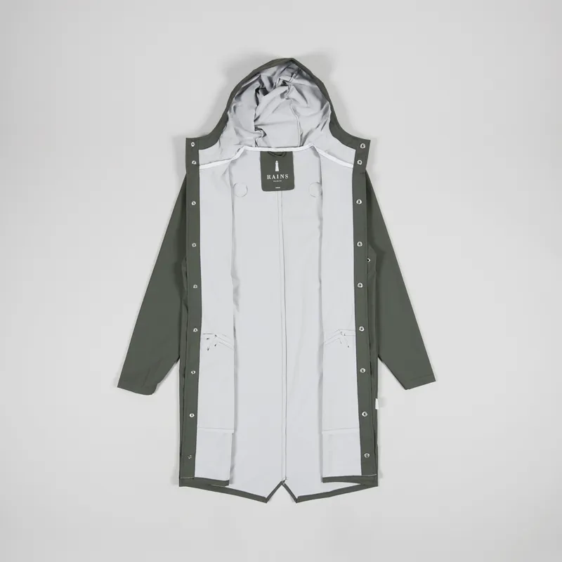 Rains Long Jacket Olive-1
