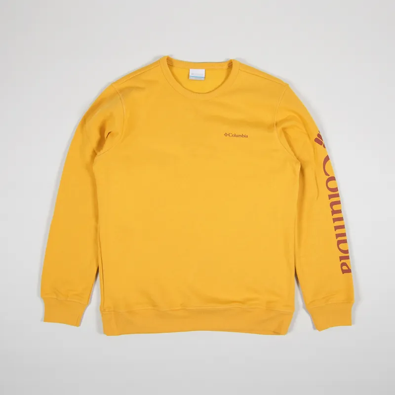 Columbia Logo Fleece Crew Sweat Bright Gold Carnelian Red