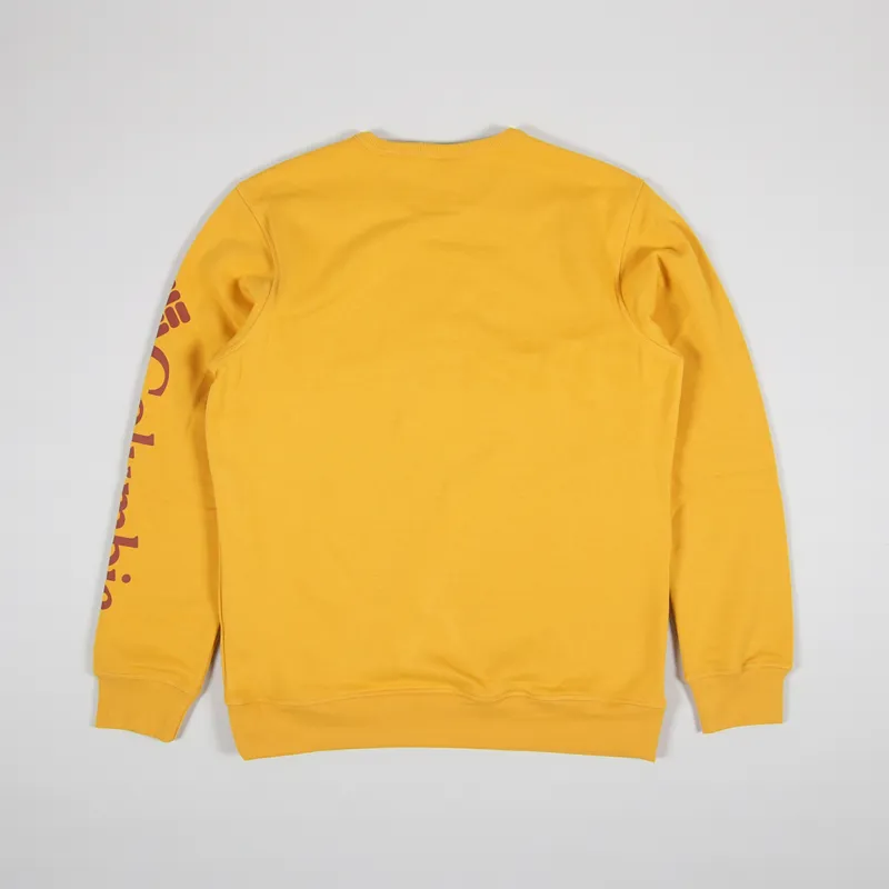 Columbia Logo Fleece Crew Sweat Bright Gold Carnelian Red-1