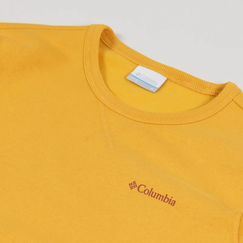 Columbia Logo Fleece Crew Sweat Bright Gold Carnelian Red-5