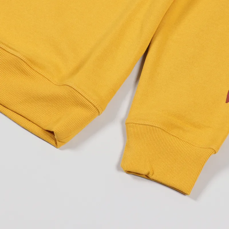 Columbia Logo Fleece Crew Sweat Bright Gold Carnelian Red-4