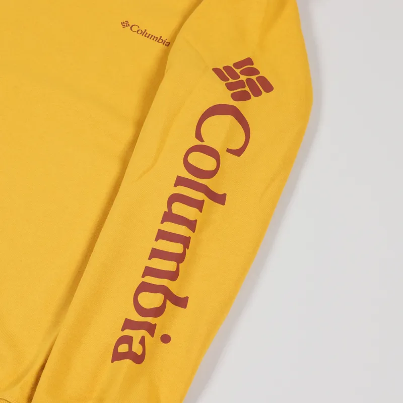 Columbia Logo Fleece Crew Sweat Bright Gold Carnelian Red-3